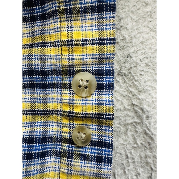 TwentyX Shirt Mens Large Yellow Blue Plaid Button Down Short Sleeve Western - Picture 4 of 8